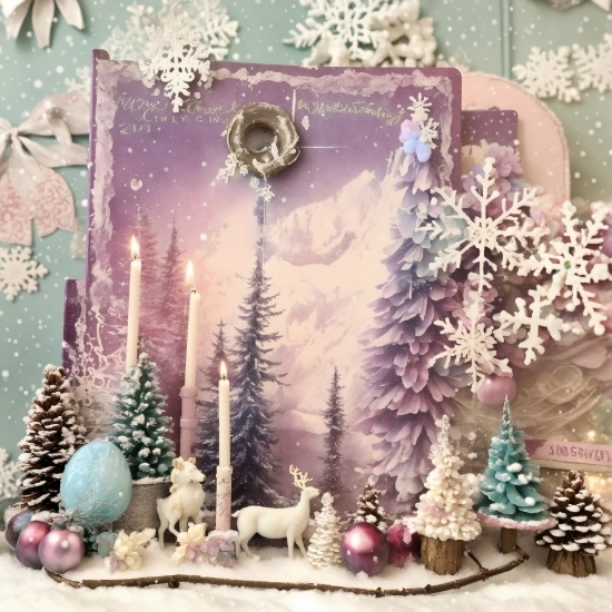 Christmas Ornament, Purple, Plant, Blue, Tree, Branch