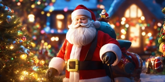 Christmas Ornament, Santa Claus, Beard, Toy, Christmas Tree, Christmas Decoration