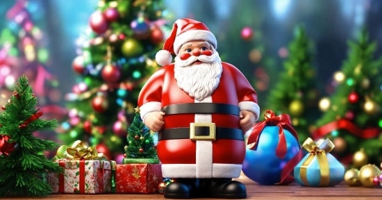 Christmas Ornament, Toy, Christmas Tree, Human Body, Beard, Santa Claus