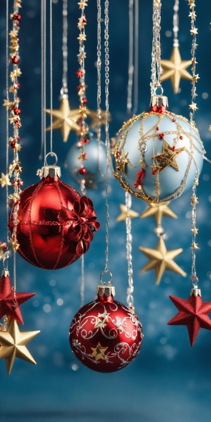 Christmas Ornament, White, Light, Blue, Holiday Ornament, Lighting