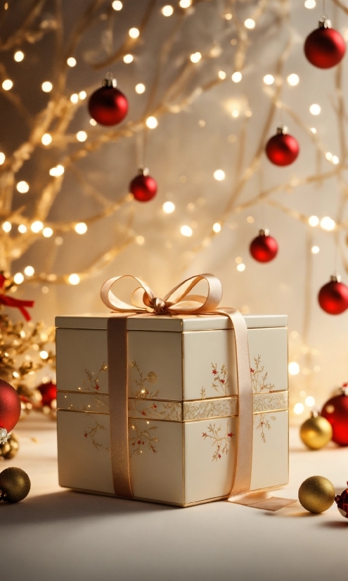 Christmas Ornament, White, Light, Branch, Decoration, Christmas Tree