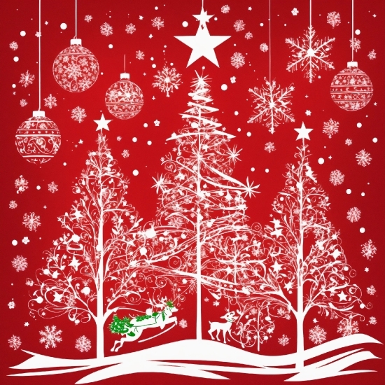 Christmas Ornament, White, Light, Leaf, Black, Branch