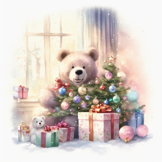 Christmas Ornament, Window, Interior Design, Pink, Ornament, Snow