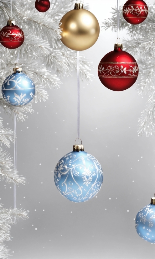 Christmas Ornament, World, Blue, White, Light, Christmas Tree