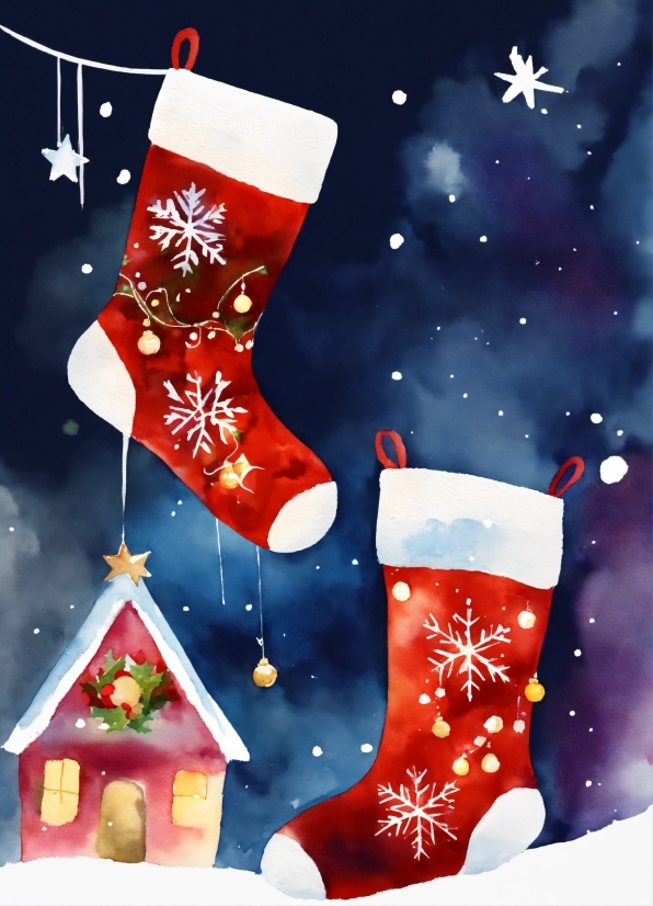 Christmas Stocking, Christmas Decoration, Event, Christmas Eve, Art, Font