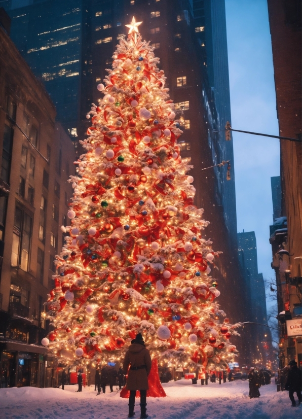 Christmas Tree, Building, Christmas Ornament, World, Light, Sky