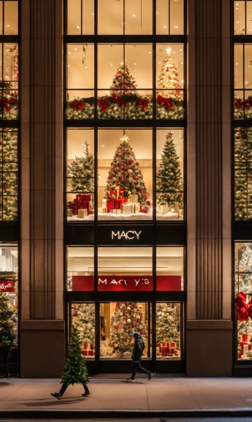 Christmas Tree, Building, Fixture, Interior Design, Christmas Ornament, Window