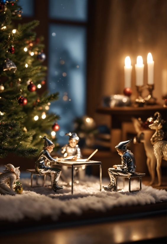 Christmas Tree, Candle, Light, Lighting, Candle Holder, Wood