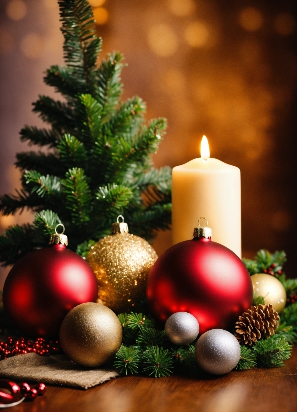 Christmas Tree, Candle, Plant, Christmas Ornament, Light, Branch