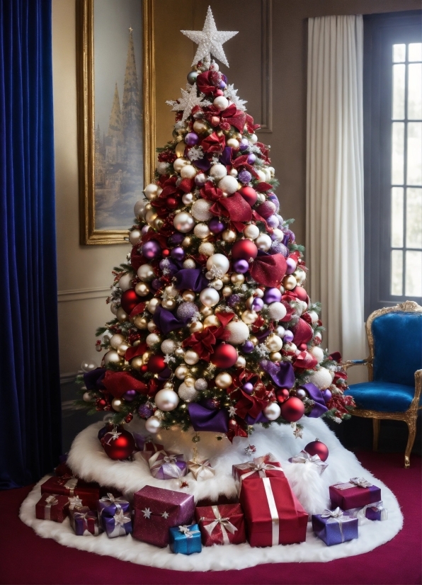 Christmas Tree, Christmas Ornament, Blue, Holiday Ornament, Branch, Plant
