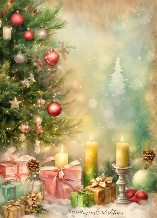 Christmas Tree, Christmas Ornament, Candle, Light, Leaf, Nature