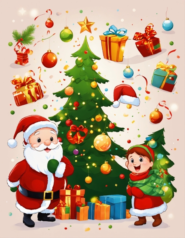 Christmas Tree, Christmas Ornament, Cartoon, Green, Holiday Ornament, Celebrating