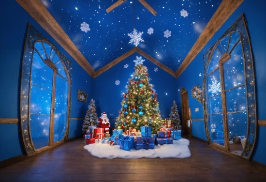 Christmas Tree, Christmas Ornament, Decoration, Blue, World, Snow