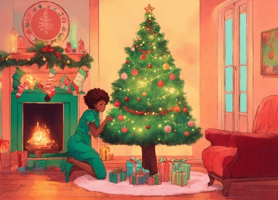 Christmas Tree, Christmas Ornament, Decoration, Green, Holiday Ornament, Interior Design