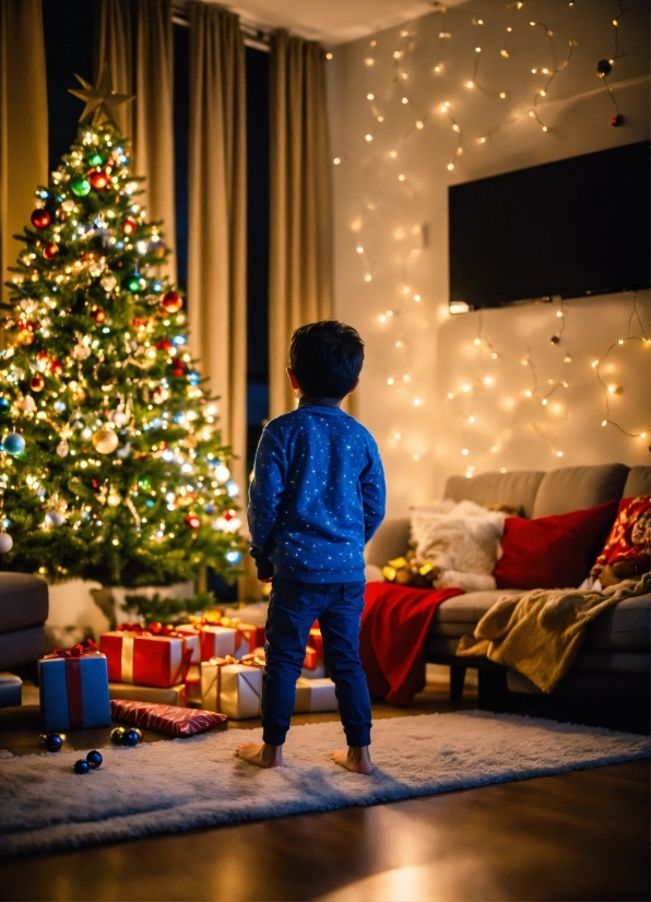 Christmas Tree, Christmas Ornament, Decoration, Plant, Lighting, Interior Design