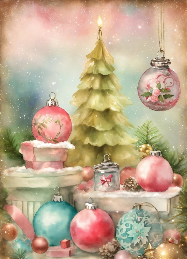 Christmas Tree, Christmas Ornament, Green, Holiday Ornament, Branch, Lighting