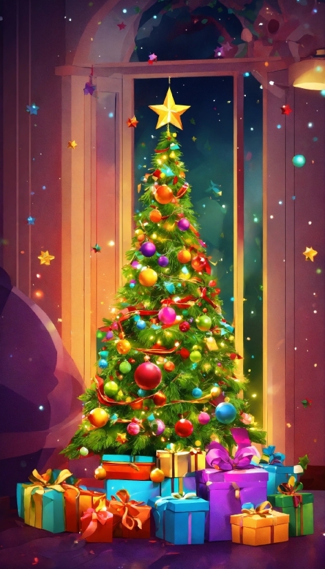 Christmas Tree, Christmas Ornament, Green, Light, Holiday Ornament, Lighting