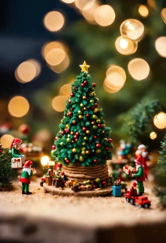 Christmas Tree, Christmas Ornament, Green, Light, Nature, Lighting