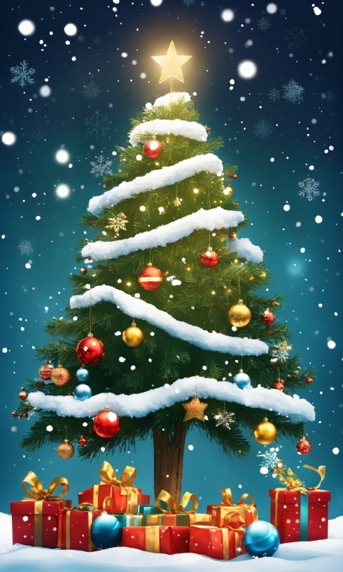 Christmas Tree, Christmas Ornament, Green, Light, Nature, Tree