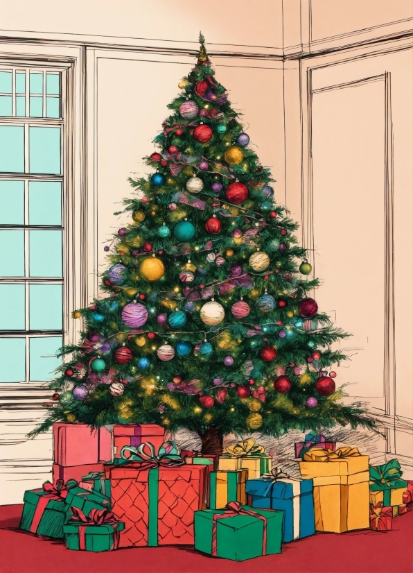 Christmas Tree, Christmas Ornament, Green, Plant, Holiday Ornament, Branch