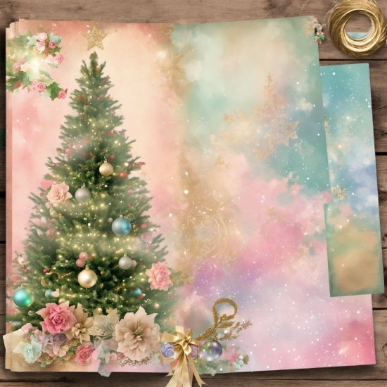 Christmas Tree, Christmas Ornament, Green, Rectangle, Branch, Holiday Ornament
