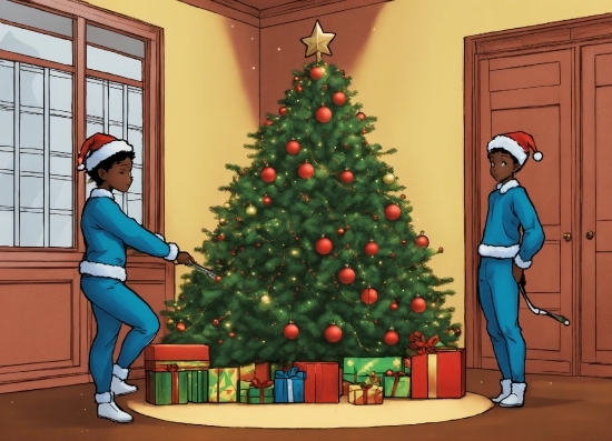 Christmas Tree, Christmas Ornament, Green, Window, Holiday Ornament, Interior Design