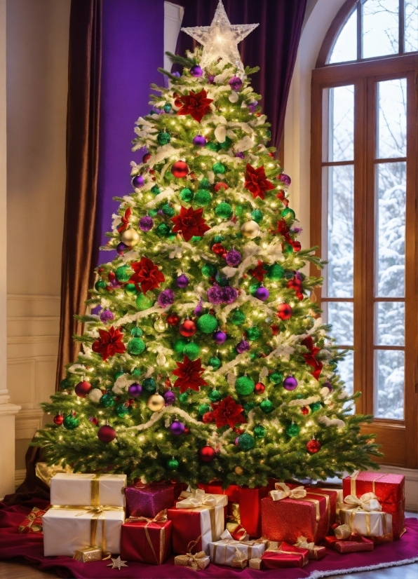 Christmas Tree, Christmas Ornament, Holiday Ornament, Branch, Window, Tree