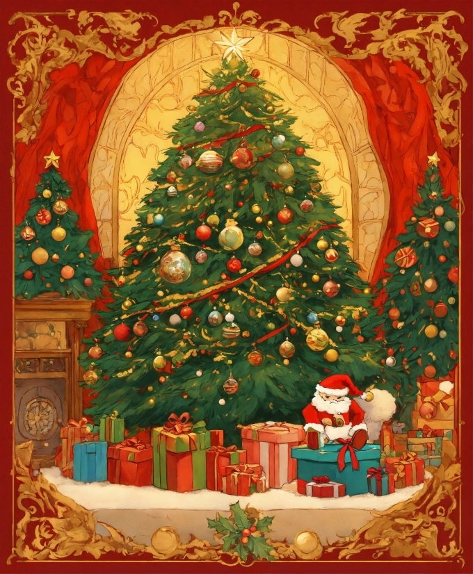 Christmas Tree, Christmas Ornament, Holiday Ornament, Ornament, Art, Evergreen