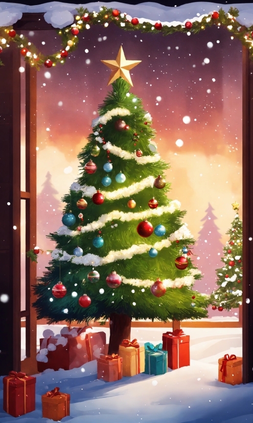 Christmas Tree, Christmas Ornament, Light, Blue, Holiday Ornament, Plant