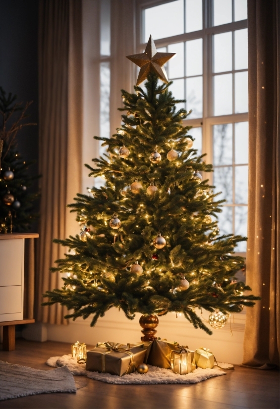 Christmas Tree, Christmas Ornament, Light, Branch, Wood, Larch