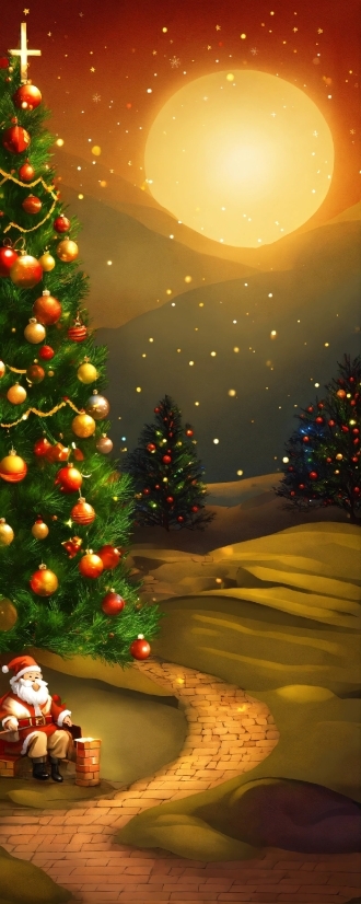 Christmas Tree, Christmas Ornament, Light, Green, Holiday Ornament, Branch