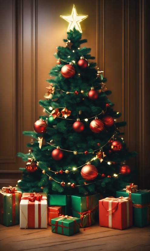 Christmas Tree, Christmas Ornament, Light, Green, Holiday Ornament, Branch
