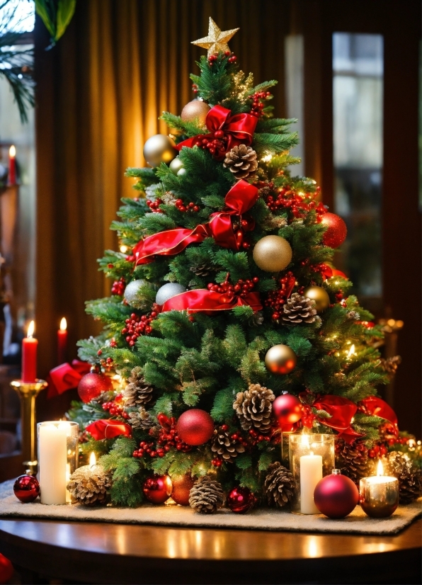 Christmas Tree, Christmas Ornament, Light, Green, Holiday Ornament, Decoration