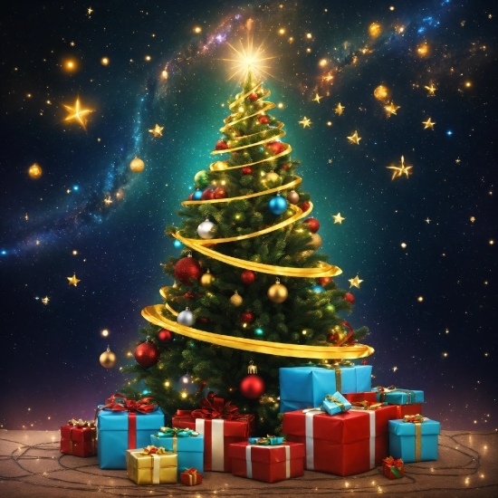 Christmas Tree, Christmas Ornament, Light, Green, Tree, World