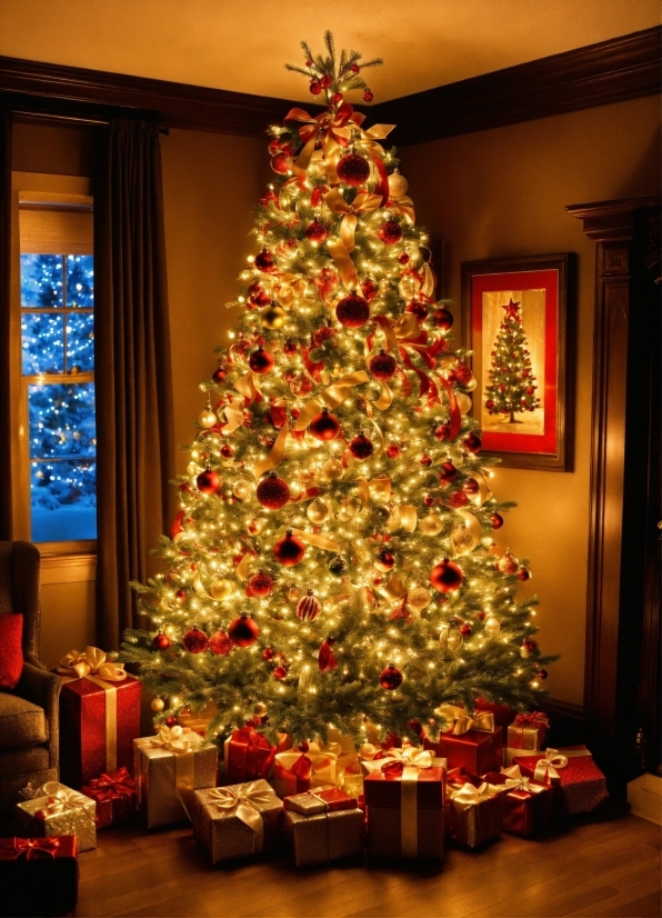 Christmas Tree, Christmas Ornament, Light, Holiday Ornament, Wood, Branch