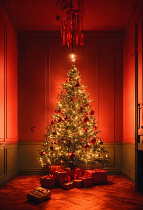 Christmas Tree, Christmas Ornament, Light, Interior Design, Holiday Ornament, Tree