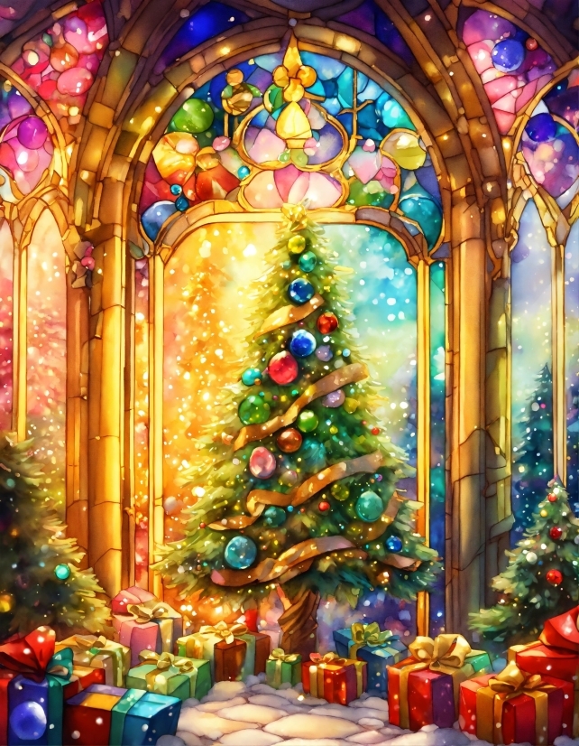 Christmas Tree, Christmas Ornament, Light, Interior Design, Lighting, Architecture