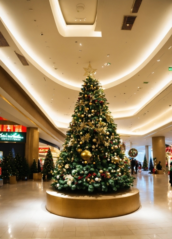 Christmas Tree, Christmas Ornament, Light, Interior Design, Lighting, Christmas Decoration