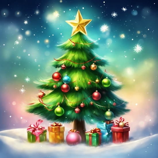 Christmas Tree, Christmas Ornament, Light, Nature, Sky, Holiday Ornament
