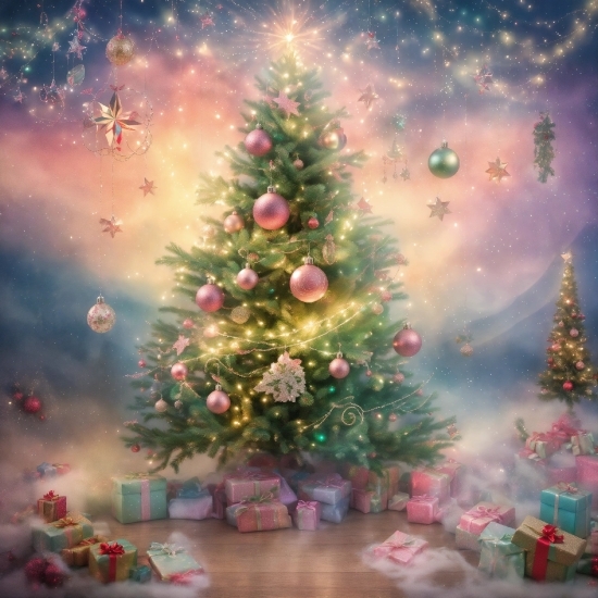 Christmas Tree, Christmas Ornament, Light, Nature, Sky, World