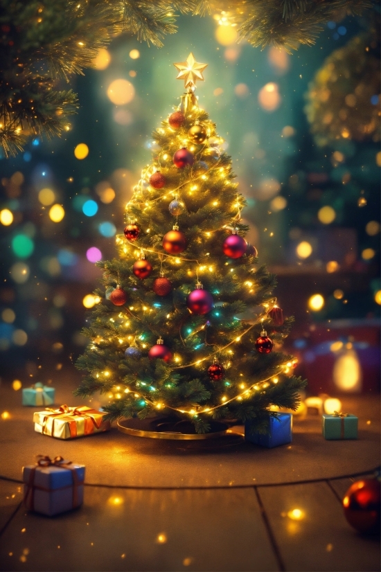 Christmas Tree, Christmas Ornament, Light, Nature, Tree, Branch