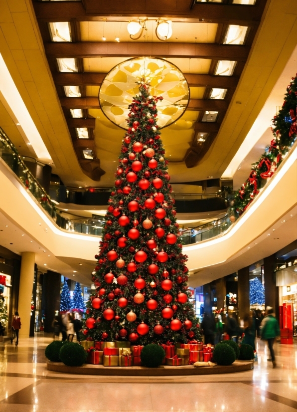 Christmas Tree, Christmas Ornament, Light, Plant, Interior Design, Architecture