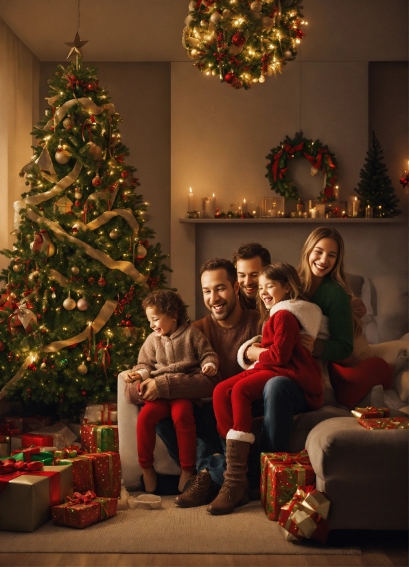Christmas Tree, Christmas Ornament, Light, Plant, Interior Design, Holiday Ornament