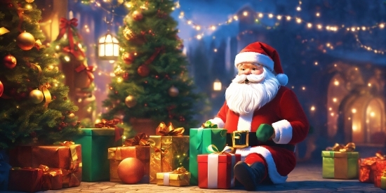 Christmas Tree, Christmas Ornament, Light, Toy, Santa Claus, Ornament