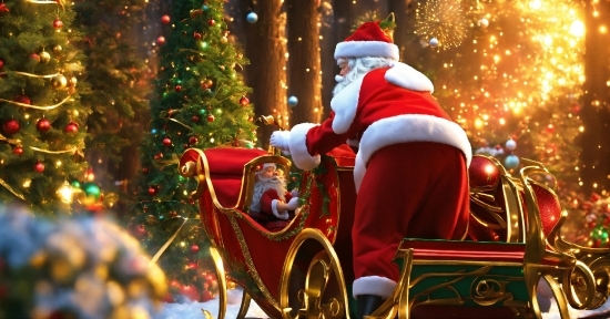 Christmas Tree, Christmas Ornament, Light, Wheel, Santa Claus, Vehicle