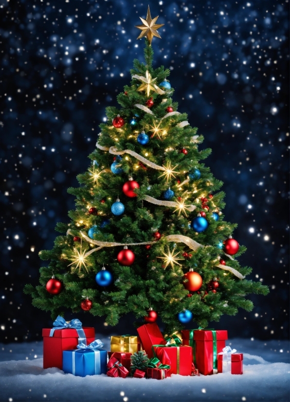 Christmas Tree, Christmas Ornament, Light, World, Tree, Sky