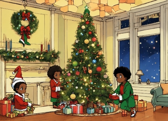 Christmas Tree, Christmas Ornament, Photograph, Green, Holiday Ornament, Lighting