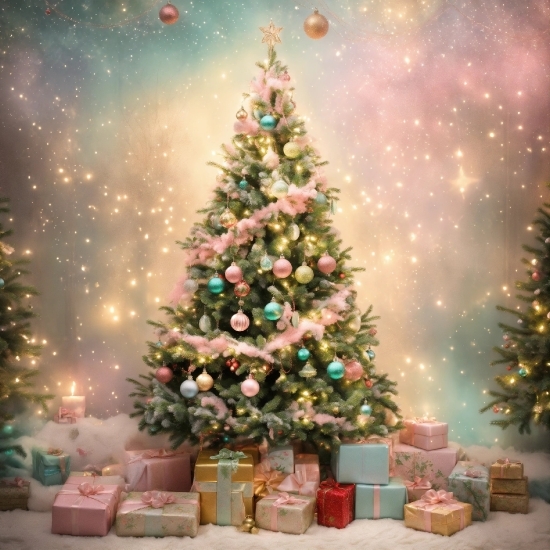 Christmas Tree, Christmas Ornament, Photograph, Light, World, Snow