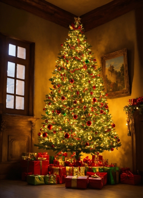 Christmas Tree, Christmas Ornament, Plant, Branch, Interior Design, Holiday Ornament