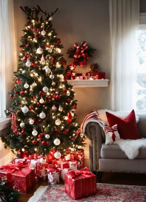 Christmas Tree, Christmas Ornament, Plant, Branch, Interior Design, Wood